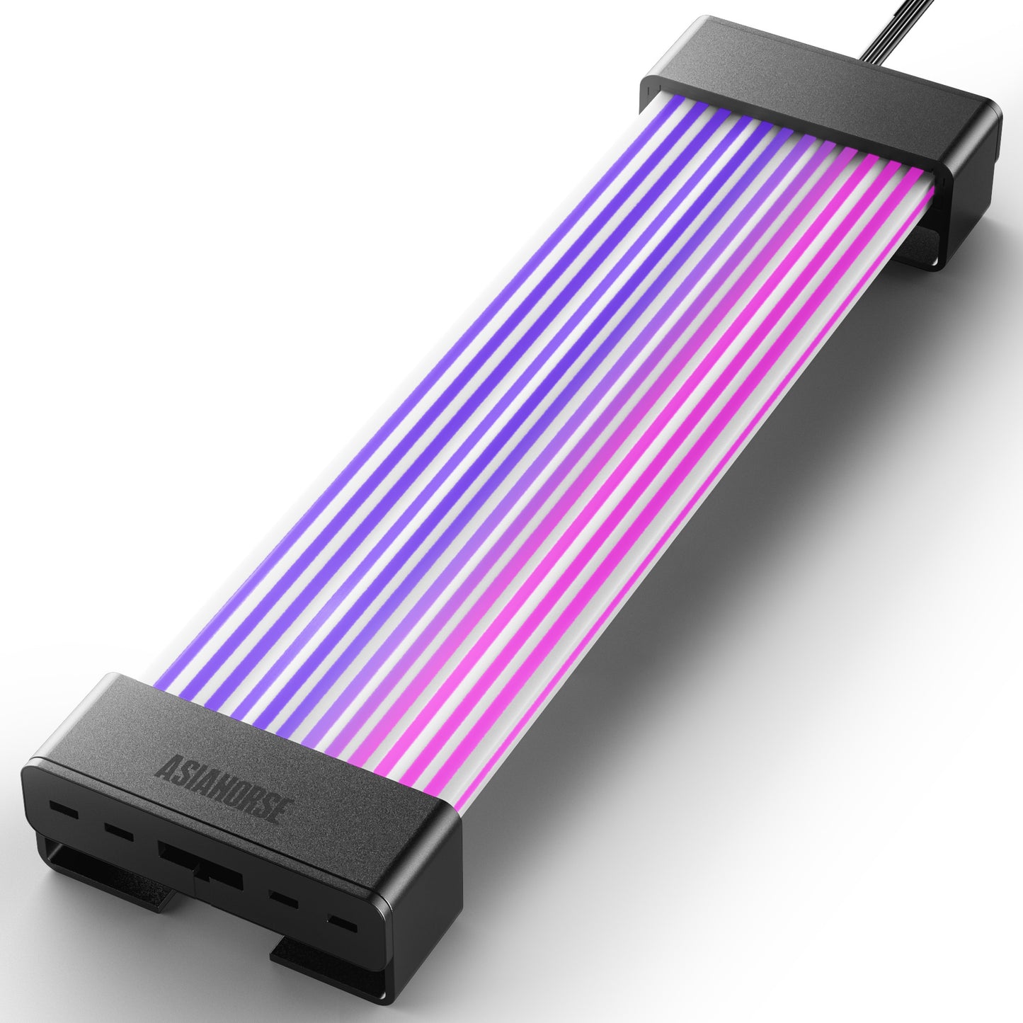 Asiahorse Aurora Pro 24-Pin - RGB-valaistu emolevyn virtakaapelin kuori, Musta, 205 mm