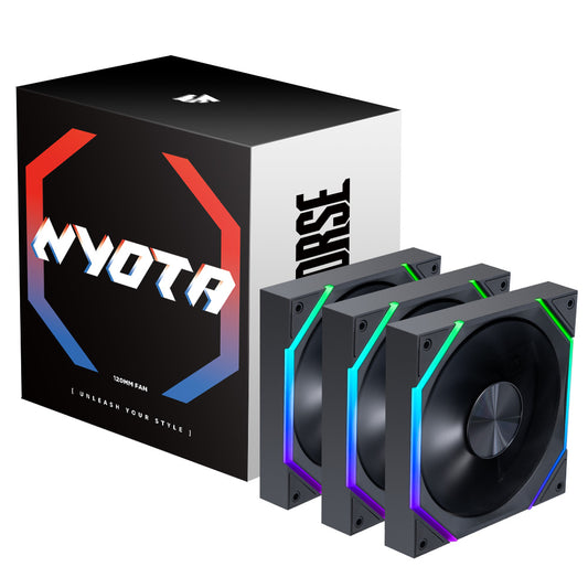 Asiahorse NYOTA - Kotelotuuletin 120mm ARGB 3-pack - Musta