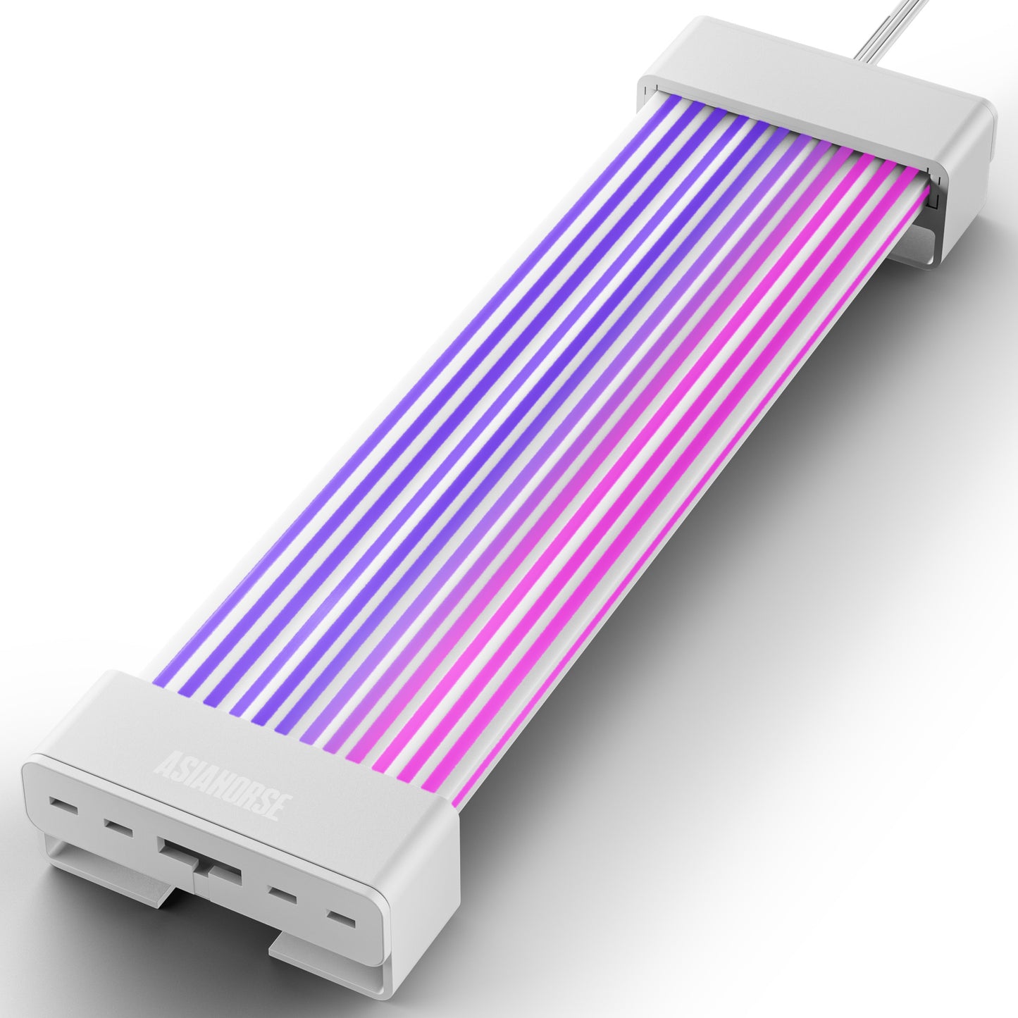 Asiahorse Aurora Pro 24-Pin - RGB-valaistu emolevyn virtakaapelin kuori, Valkoinen, 205 mm