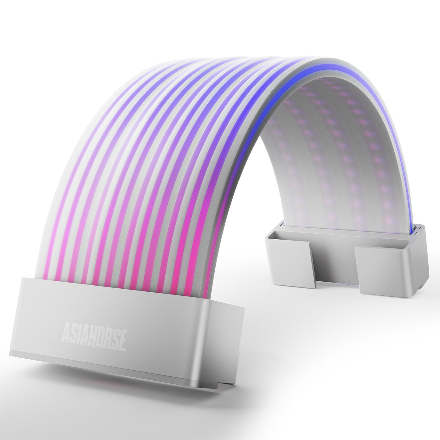 Asiahorse Aurora Pro 24-Pin - RGB-valaistu emolevyn virtakaapelin kuori, Valkoinen, 205 mm